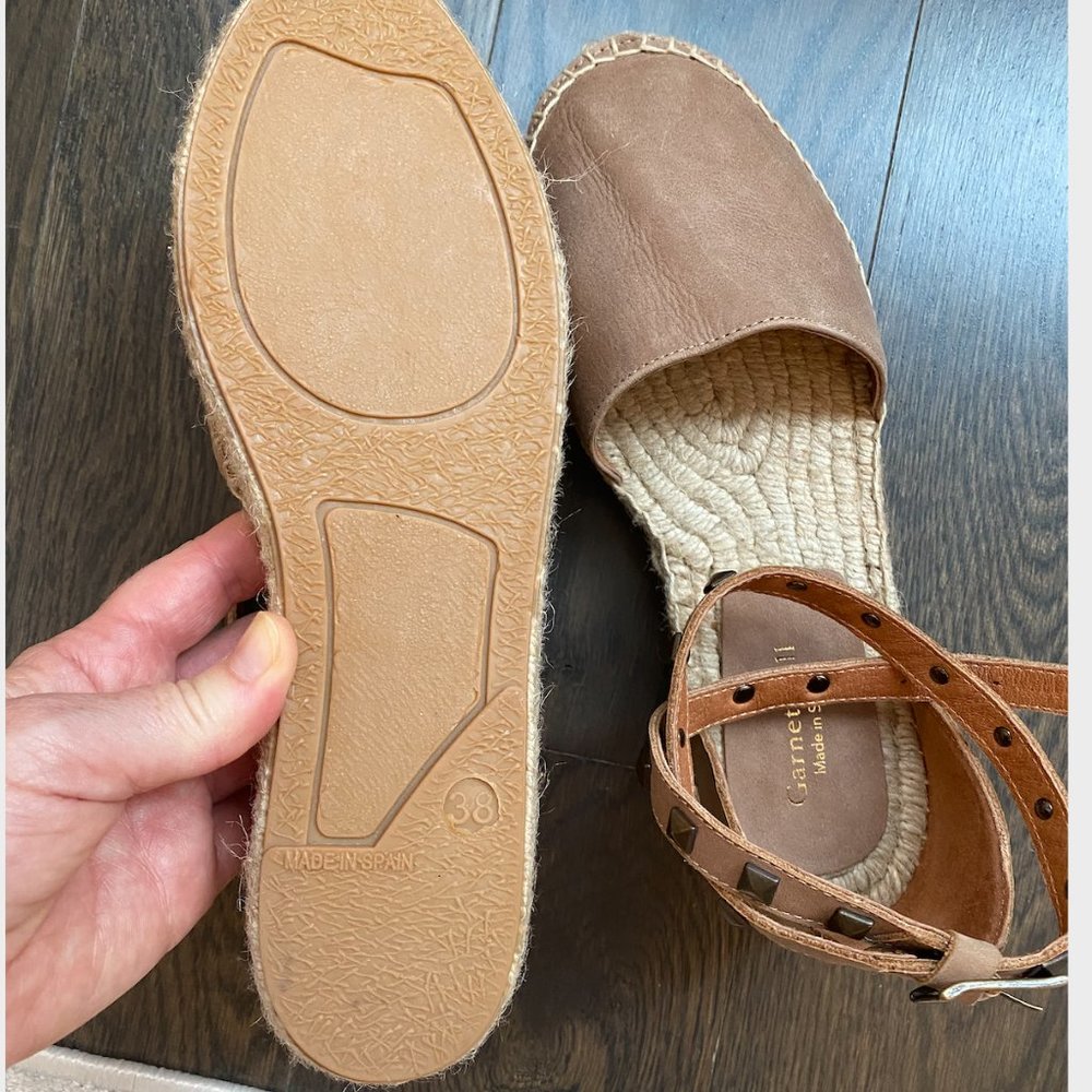 Leather Espadrille Studded Wrap Sandal- BRAND NEW! - Picture 4 of 6